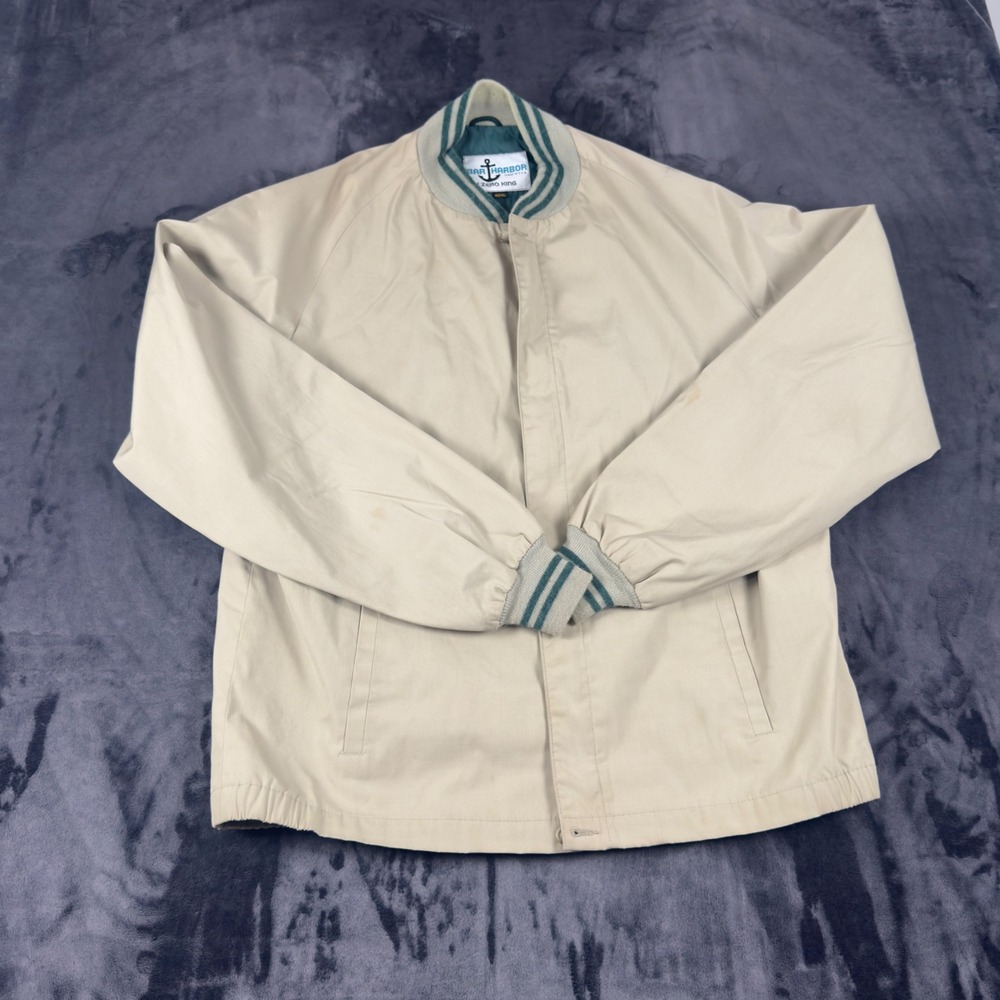 Bar Harbor Vintage Jacket Mens 42XL Tan Harrington Bomber USA Made 4052